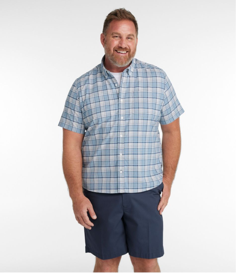 Men's Comfort Stretch? Oxford, Slightly Fitted Untucked Fit, Short-Sleeve, Plaid - Image 4