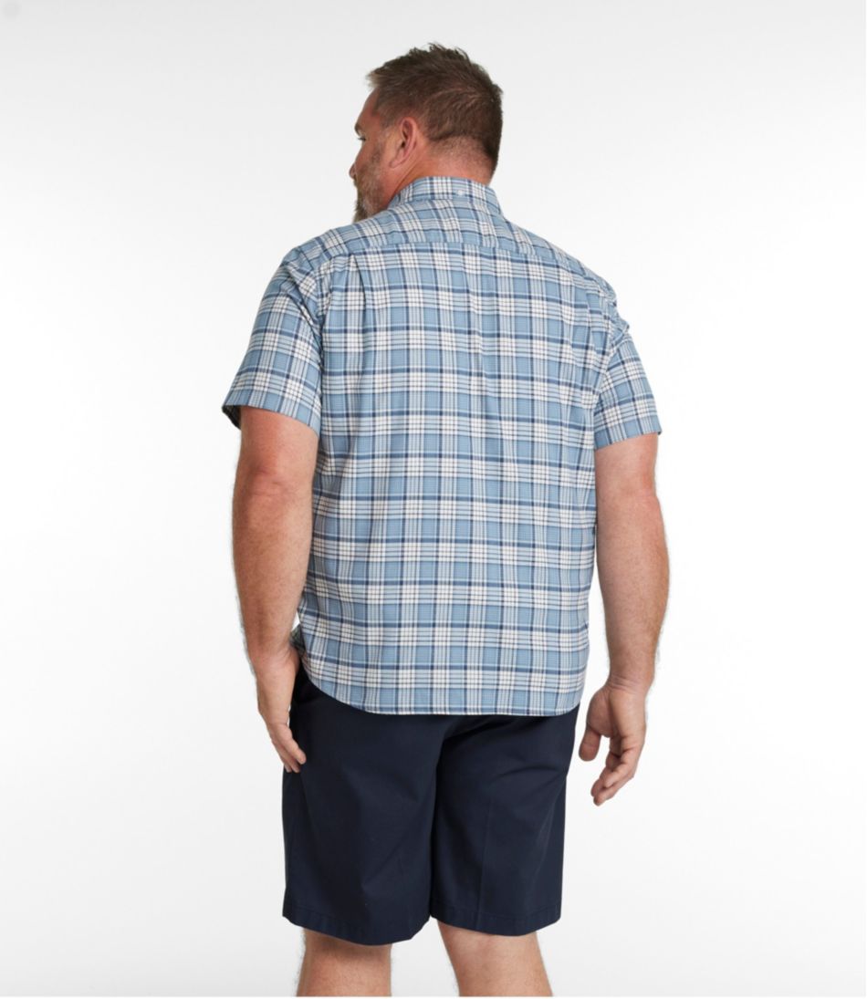 Men's Comfort Stretch? Oxford, Slightly Fitted Untucked Fit, Short-Sleeve, Plaid - Image 5