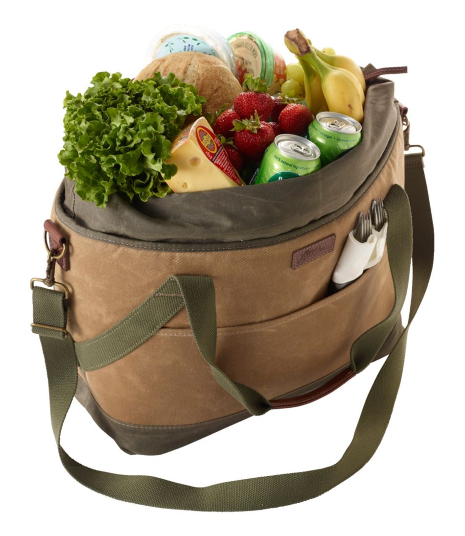 Insulated Waxed-Canvas Tote, Large - Image 4