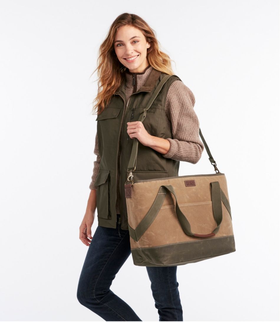 Insulated Waxed-Canvas Tote, Large - Image 7
