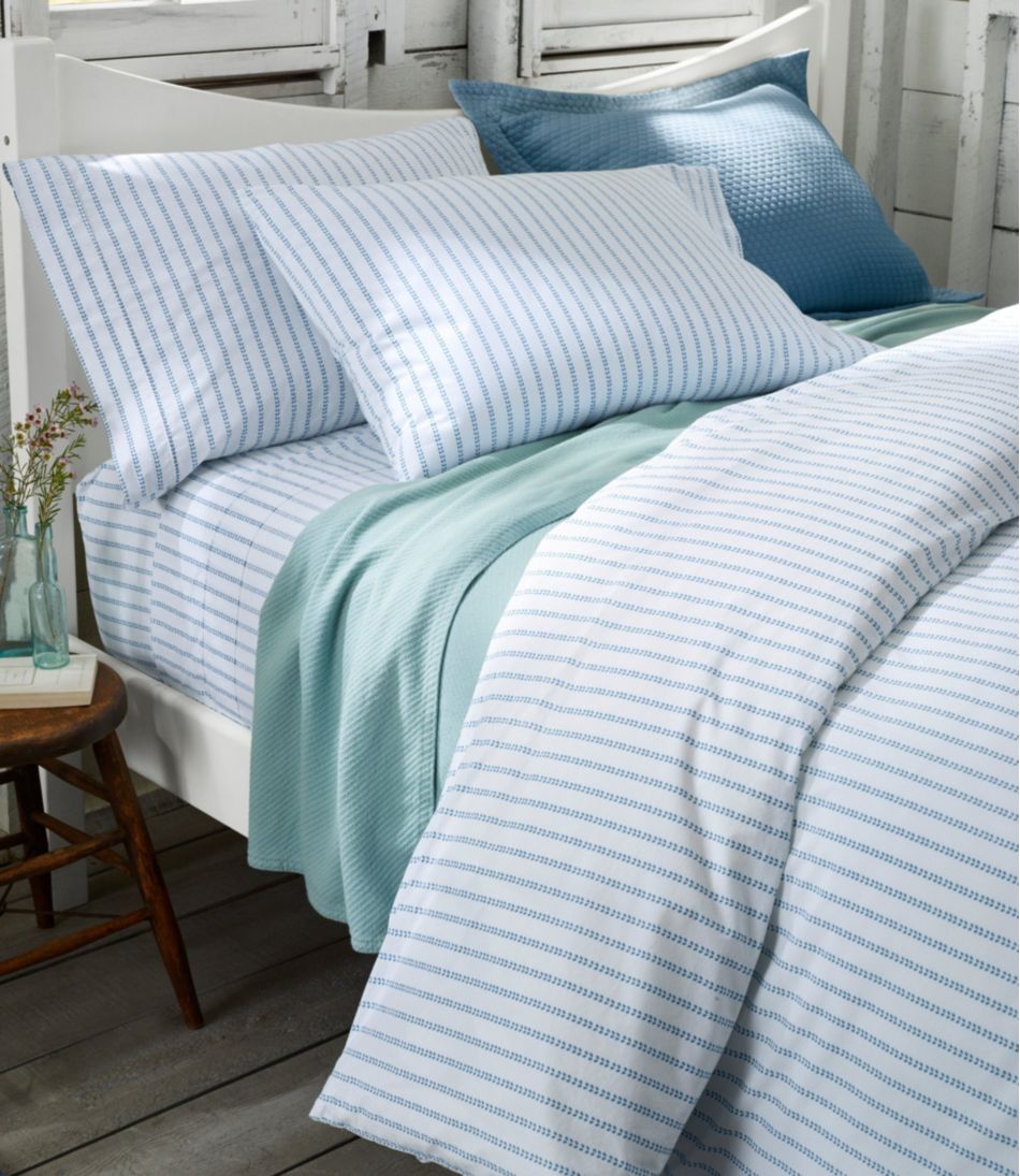 Sunwashed Percale Sheet Collection, Stripe Leaf - Image 2