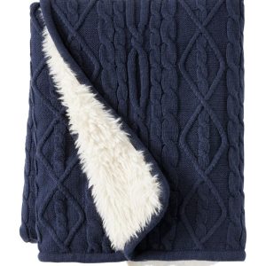 1912 Heritage Knit Faux Fur Throw, Cable