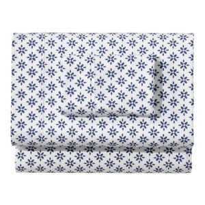 Sunwashed Percale Sheet Collection, Block Floral Print