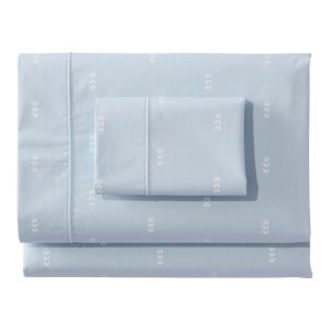 Sunwashed Percale Sheet Collection, Stamped Leaf Print