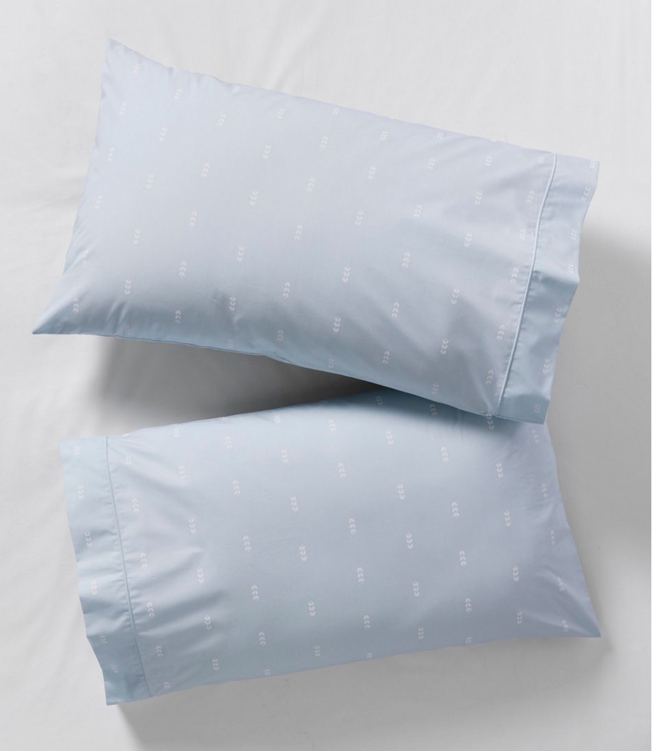 Sunwashed Percale Sheet Collection, Stamped Leaf Print - Image 3