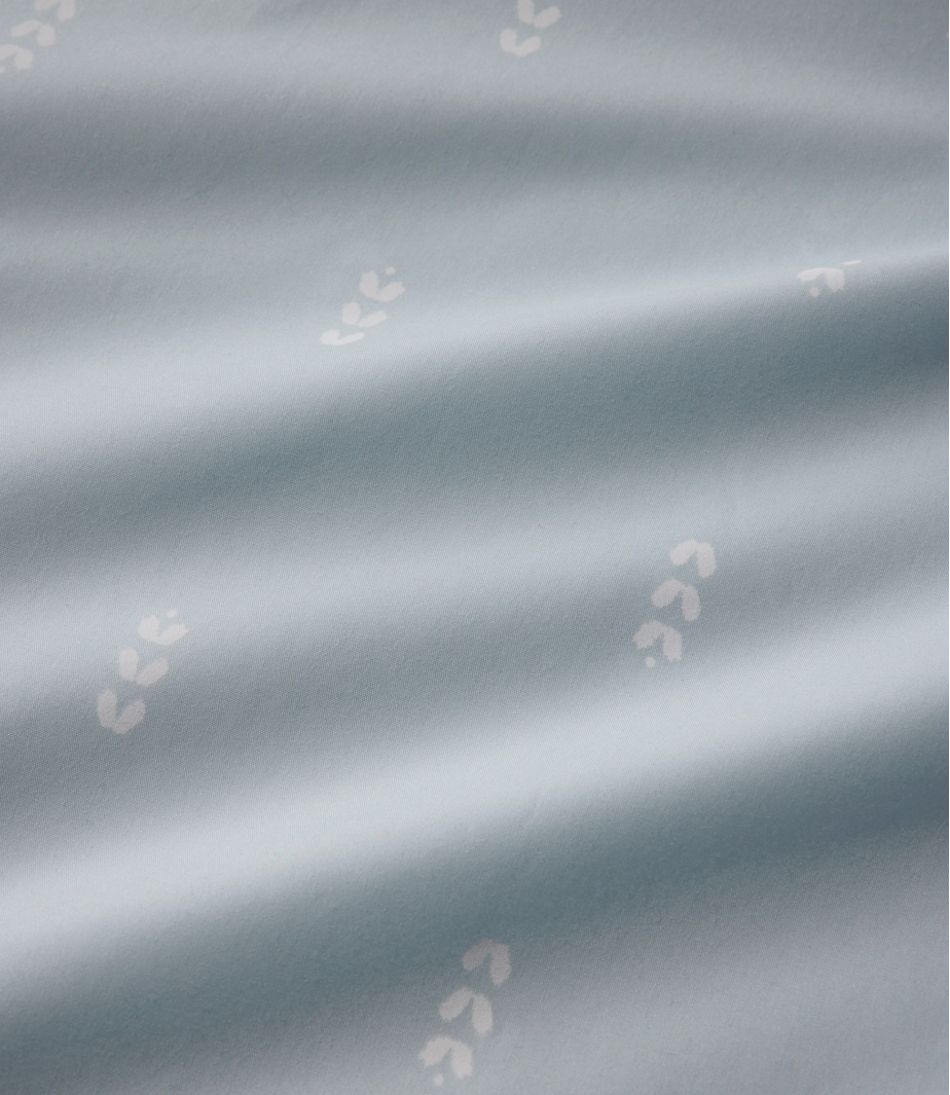 Sunwashed Percale Sheet Collection, Stamped Leaf Print - Image 4