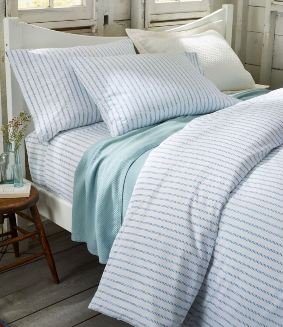 Sunwashed Percale Comforter Cover, Stripe Leaf - Image 2