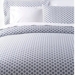 Sunwashed Percale Comforter Cover, Block Floral Print