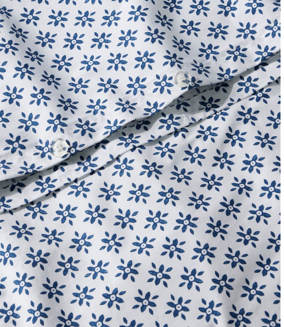 Sunwashed Percale Comforter Cover, Block Floral Print - Image 4