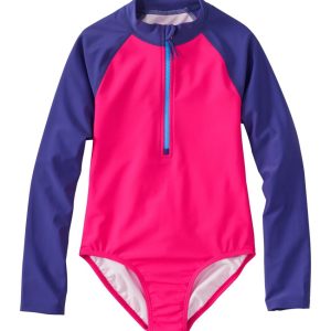 Girls' Watersports Swimwear, Rashguard One-Piece