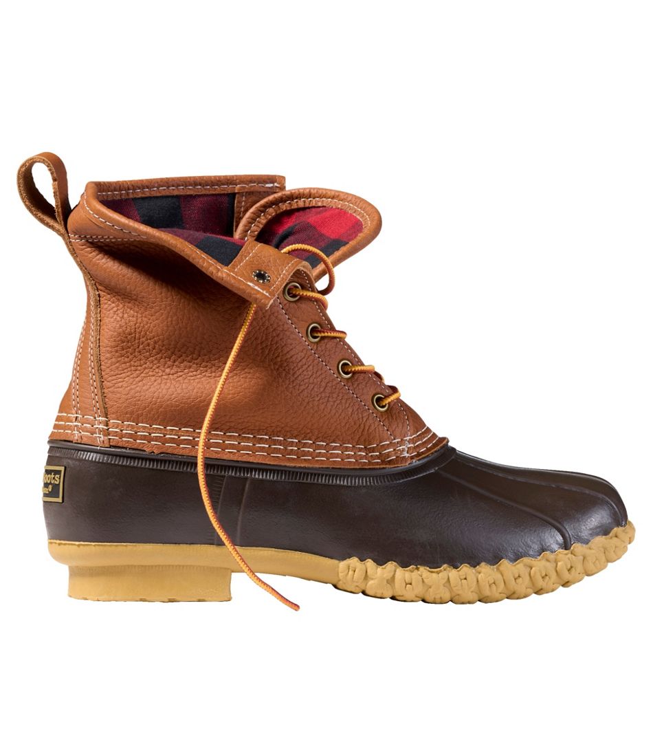 Men's Bean Boots 8", Flannel-Lined Insulated