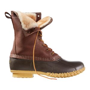 Men's Bean Boots, 10" Shearling-Lined Tumbled Leather