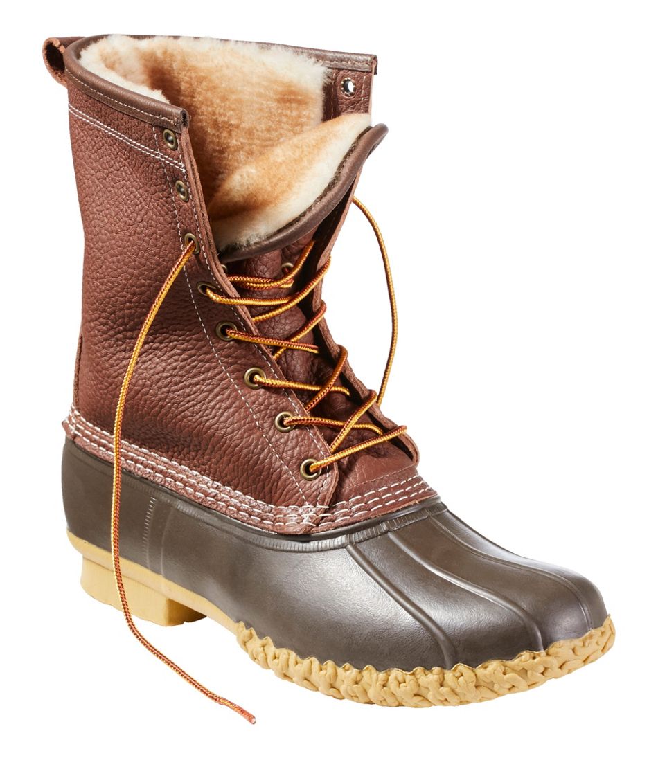 Men's Bean Boots, 10" Shearling-Lined Tumbled Leather - Image 6