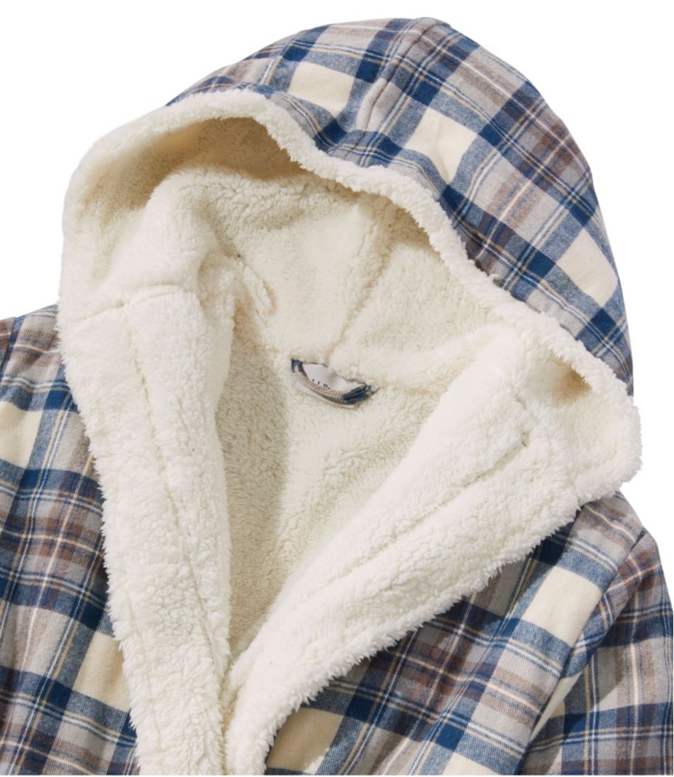 Women's Scotch Plaid Flannel Robe, Sherpa-Lined Long - Image 5