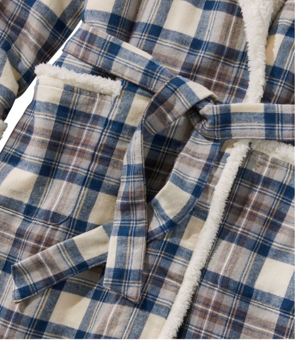 Women's Scotch Plaid Flannel Robe, Sherpa-Lined Long - Image 6