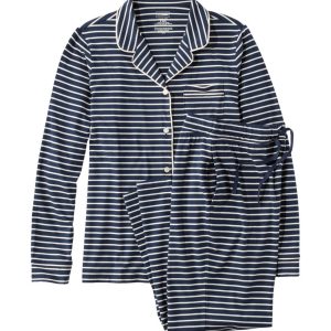 Women's Super-Soft Shrink-Free Button Front Pajama Set, Stripe