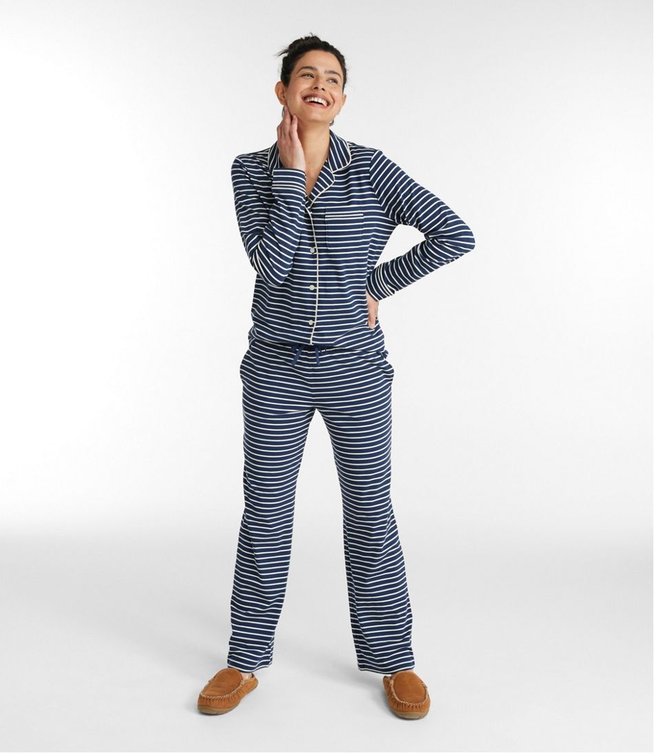 Women's Super-Soft Shrink-Free Button Front Pajama Set, Stripe - Image 2