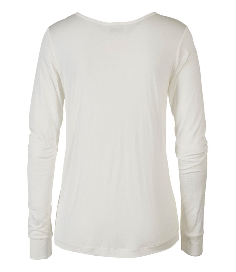 Women's Silk Pointelle, Long-Sleeve Scoopneck - Image 2