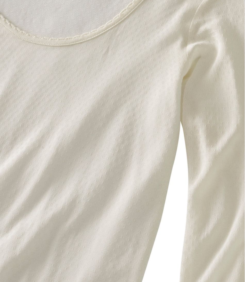 Women's Silk Pointelle, Long-Sleeve Scoopneck - Image 3
