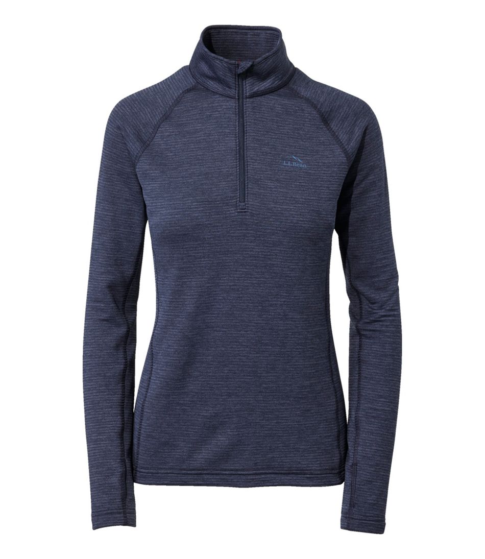 Women's L.L.Bean Midweight Base Layer Crew Top, 1/4 Zip