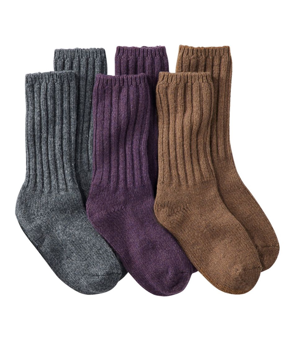 Adults' Merino Wool Ragg Socks, 3-Pack