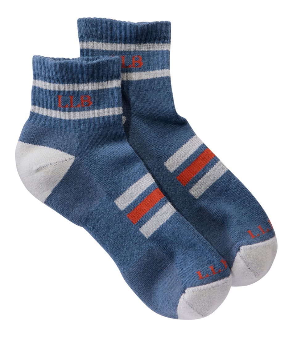 Adults' Katahdin Hiker Socks, 1/4 Crew Stripe