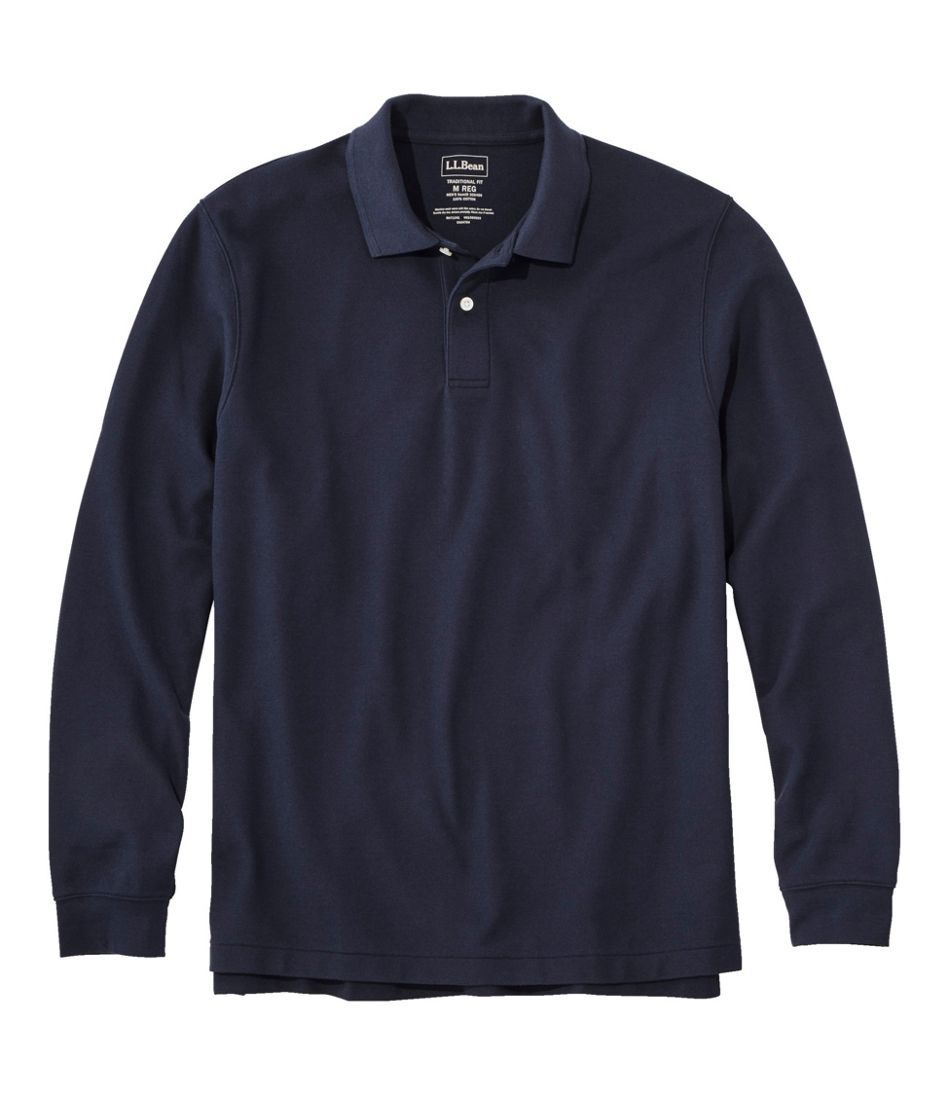 Men's Premium Double L? Polo, Long-Sleeve Without Pocket