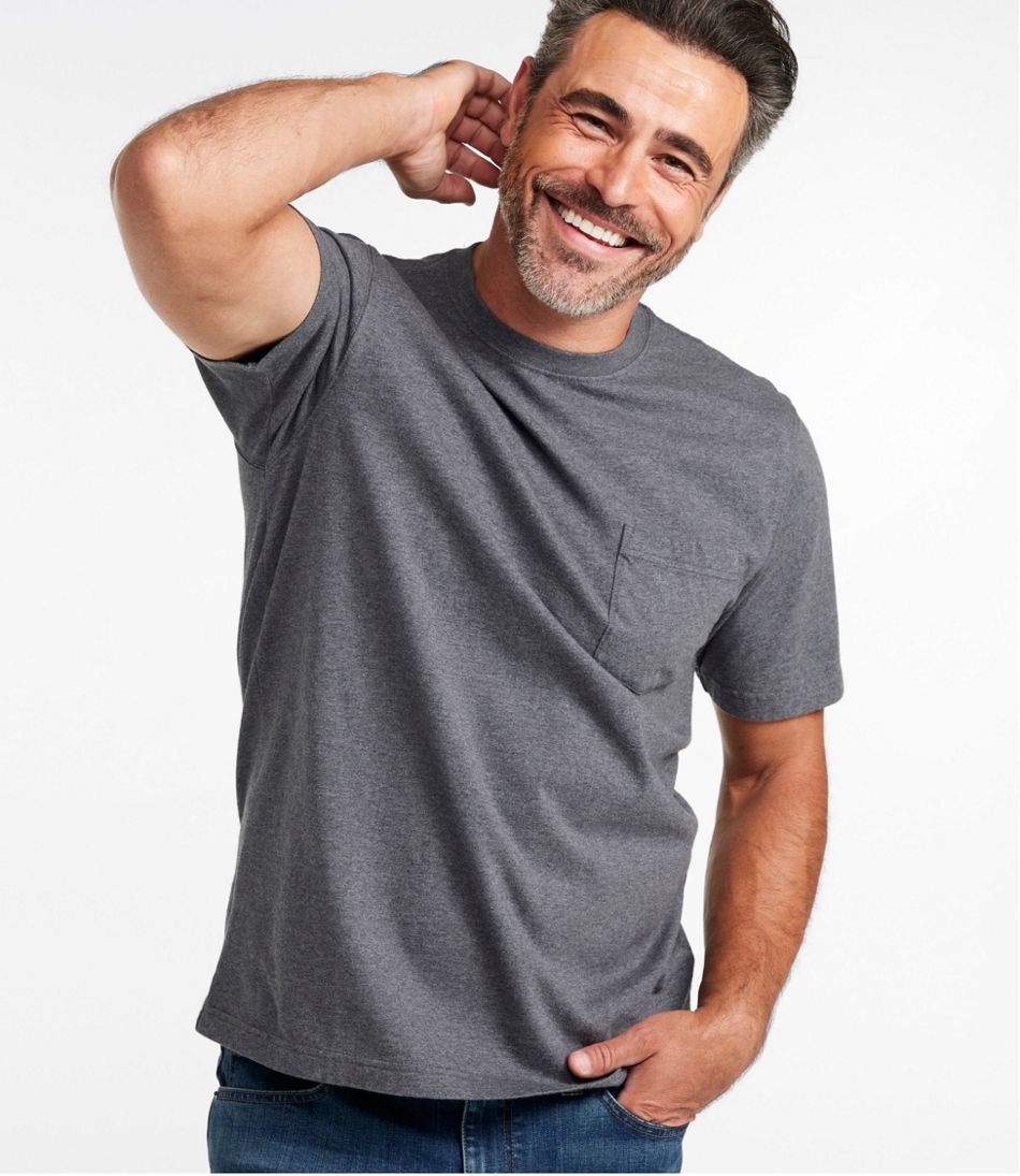 Men's Carefree Unshrinkable Tee with Pocket, Traditional Fit - Image 2