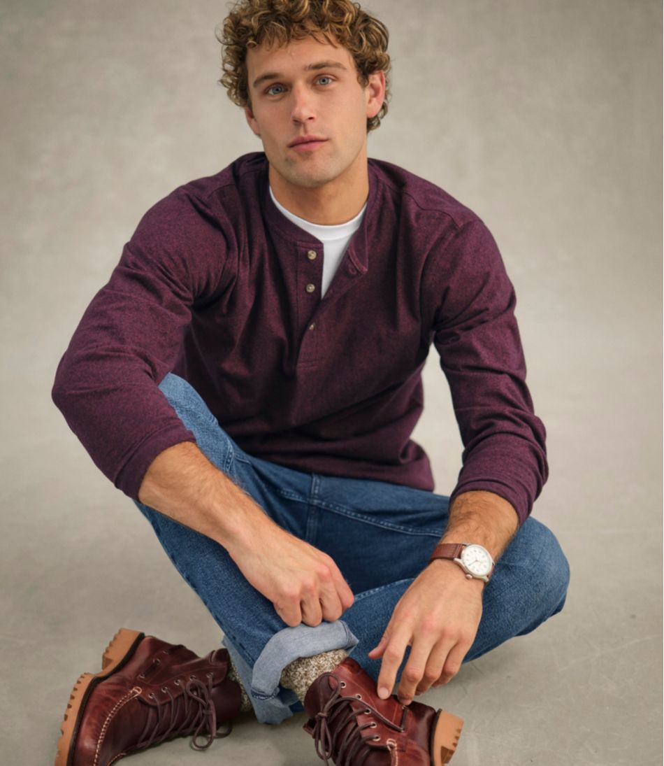 Men's Carefree Unshrinkable Tee, Traditional Fit, Long-Sleeve Henley - Image 8