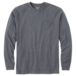 Men's Carefree Unshrinkable Tee with Pocket, Traditional Fit, Long-Sleeve