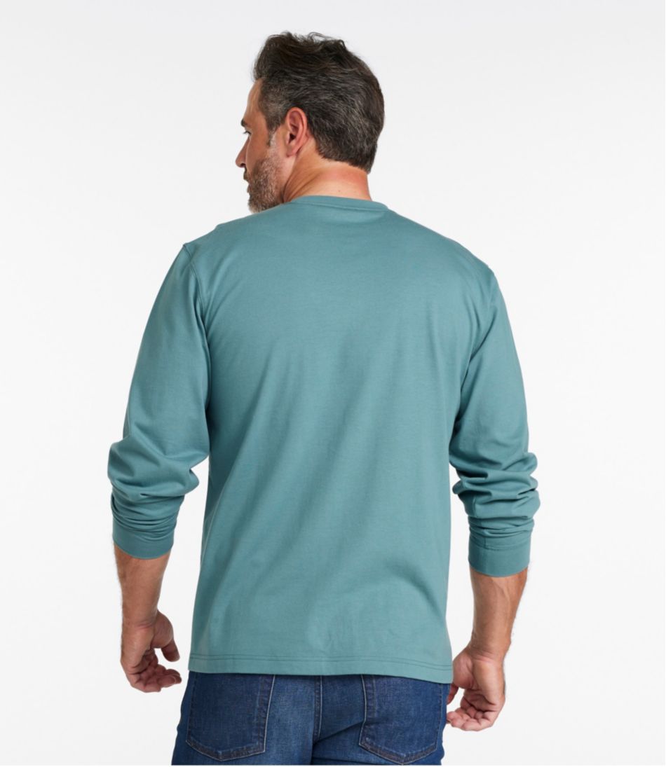 Men's Carefree Unshrinkable Tee with Pocket, Traditional Fit, Long-Sleeve - Image 3