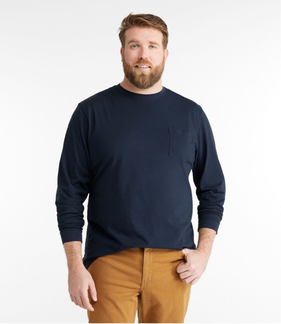Men's Carefree Unshrinkable Tee with Pocket, Traditional Fit, Long-Sleeve - Image 4