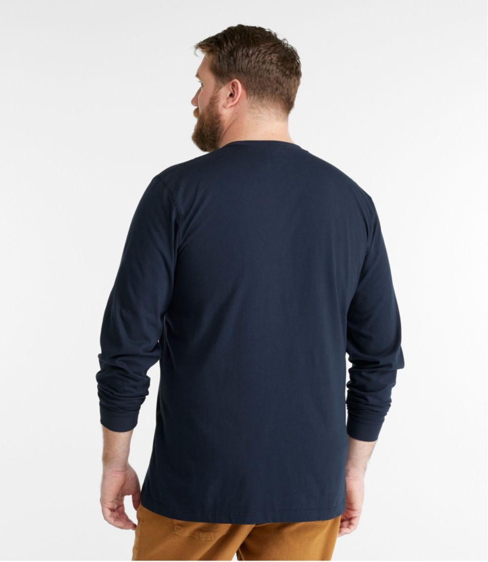 Men's Carefree Unshrinkable Tee with Pocket, Traditional Fit, Long-Sleeve - Image 5