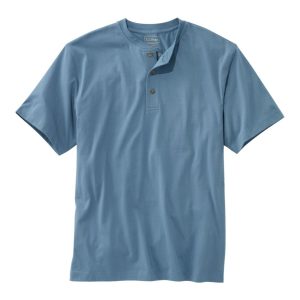 Men's Carefree Unshrinkable Tee, Traditional Fit, Henley