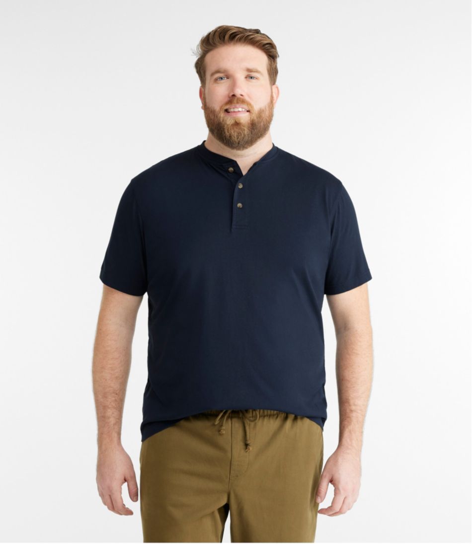 Men's Carefree Unshrinkable Tee, Traditional Fit, Henley - Image 4
