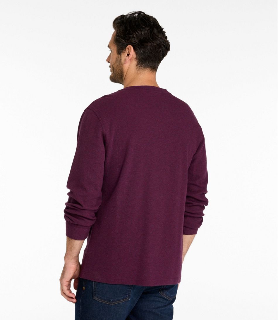Men's Unshrinkable Mini-Waffle Henley, Long-Sleeve Traditional Fit - Image 3