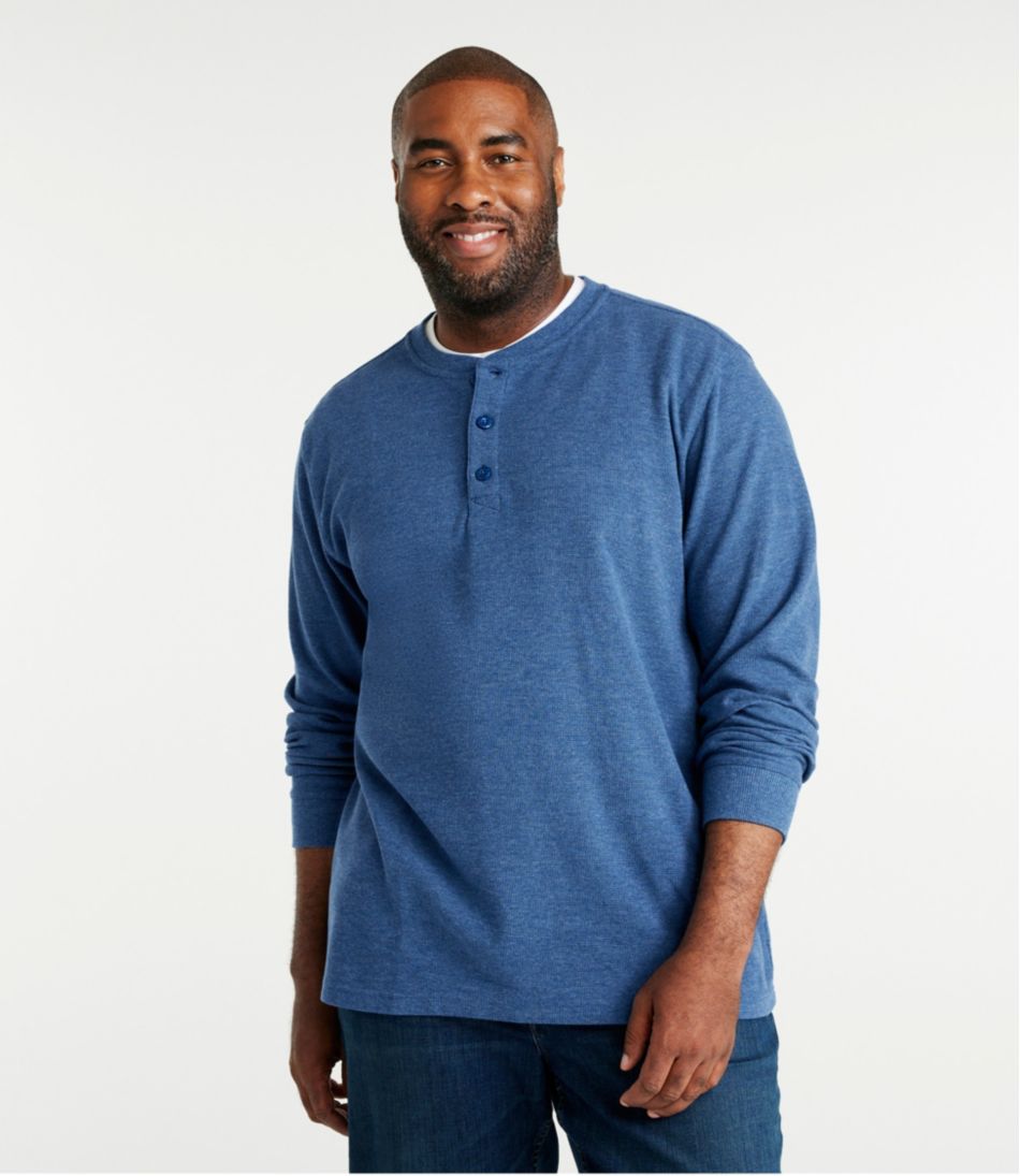 Men's Unshrinkable Mini-Waffle Henley, Long-Sleeve Traditional Fit - Image 4