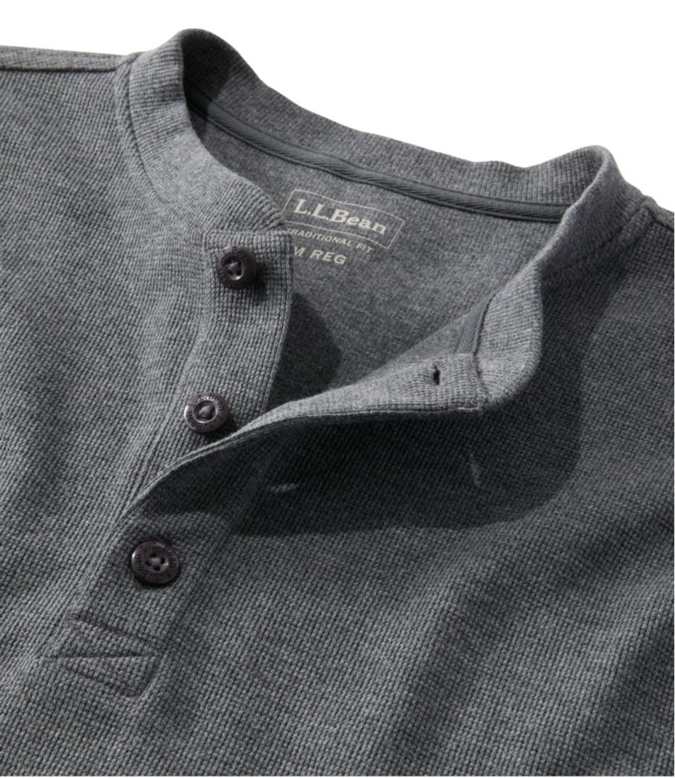 Men's Unshrinkable Mini-Waffle Henley, Long-Sleeve Traditional Fit - Image 6