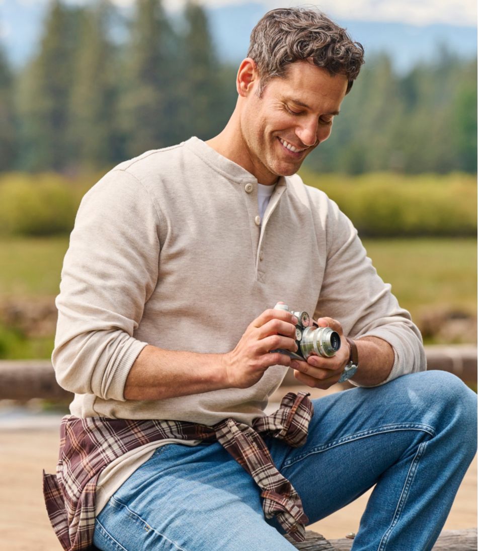 Men's Unshrinkable Mini-Waffle Henley, Long-Sleeve Traditional Fit - Image 8