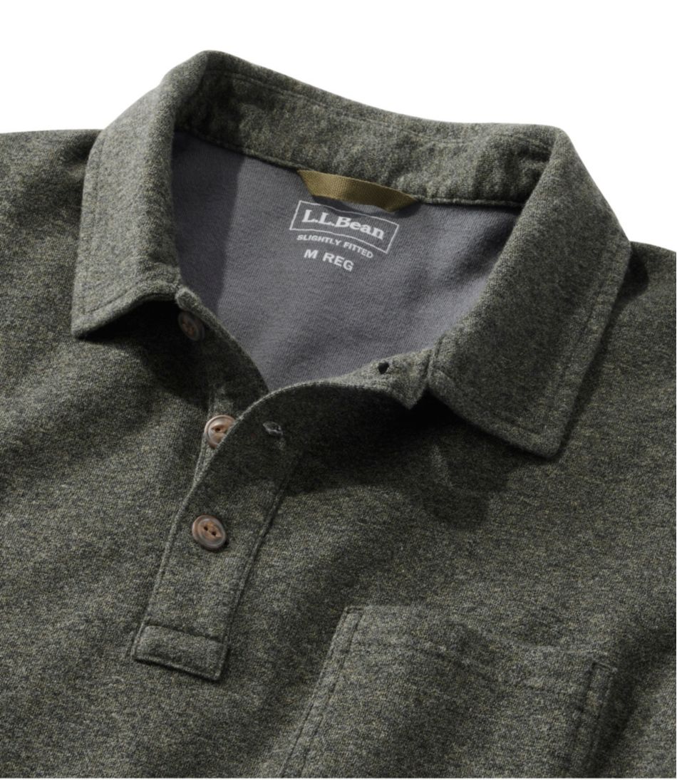 Men's Washed Cotton Double-Knit Polo, Long-Sleeve - Image 6