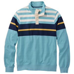 Men's Bean's Vintage Soft Rugby, Mockneck, Chest Stripe