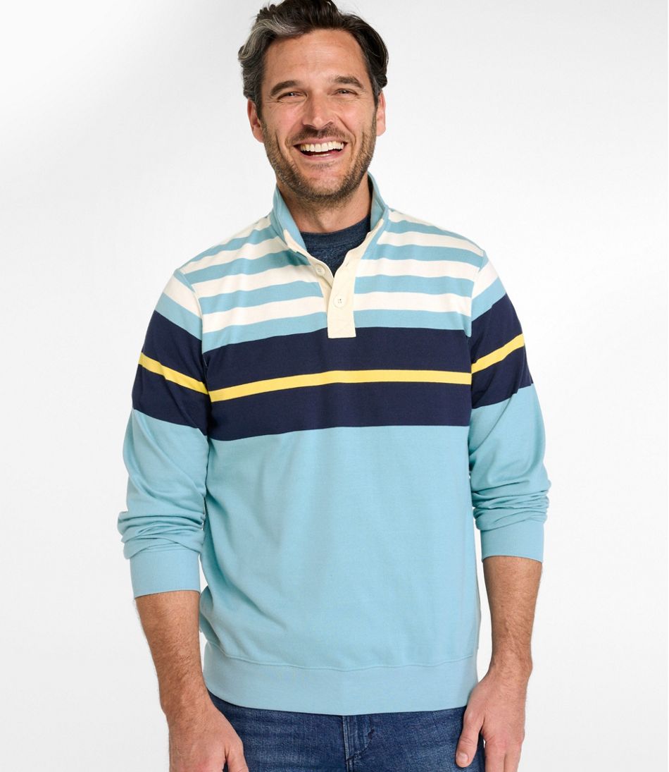 Men's Bean's Vintage Soft Rugby, Mockneck, Chest Stripe - Image 2