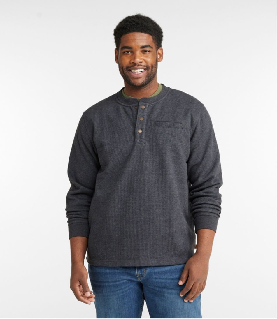 Men's Katahdin Iron Works? Bonded Waffle Fleece Henley - Image 4