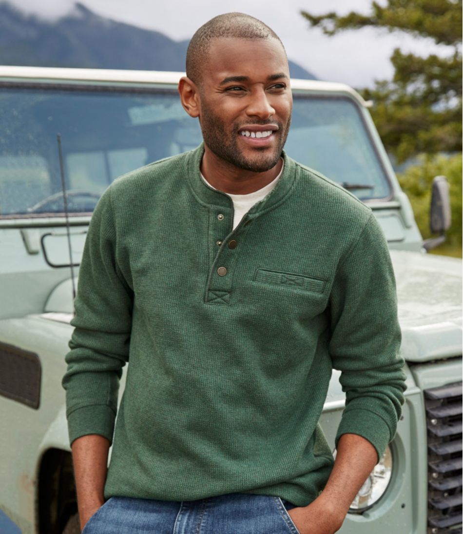 Men's Katahdin Iron Works? Bonded Waffle Fleece Henley - Image 8