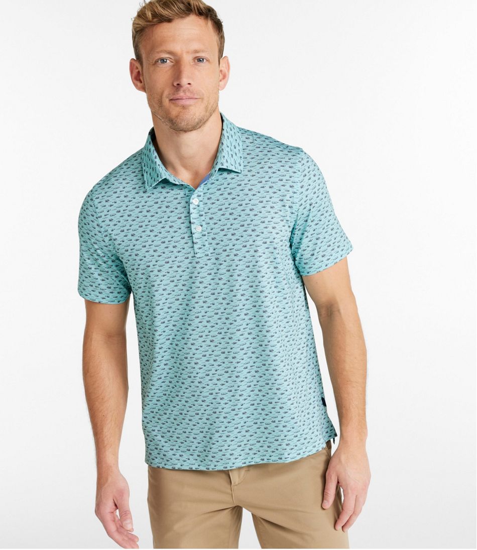 Men's Comfort Stretch Performance? Party Polo, Slightly Fitted, Short-Sleeve, Print - Image 2