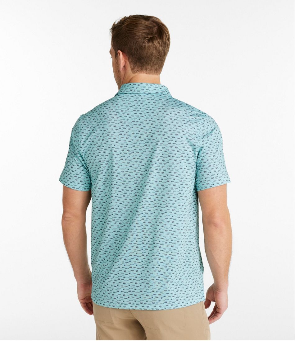 Men's Comfort Stretch Performance? Party Polo, Slightly Fitted, Short-Sleeve, Print - Image 3