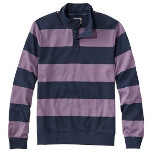 Men's Bean's Vintage Soft Rugby, Mockneck, Stripe