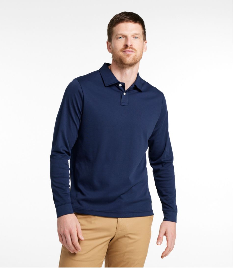 Men's Comfort Stretch Performance? Polo, Long-Sleeve, Slightly Fitted - Image 2