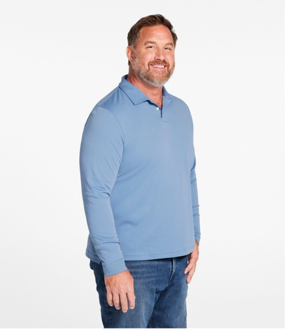 Men's Comfort Stretch Performance? Polo, Long-Sleeve, Slightly Fitted - Image 4