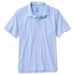 Men's Comfort Stretch Performance? Party Polo, Slightly Fitted, Short-Sleeve, Stripe